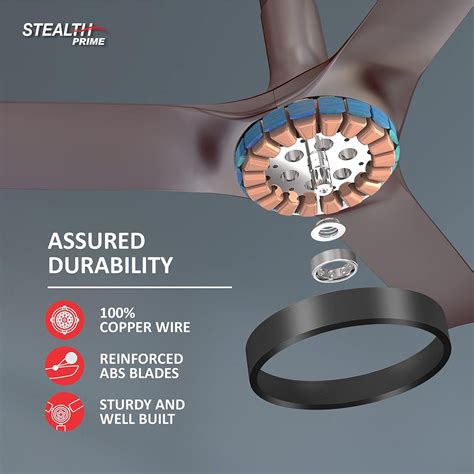 Buy HAVELLS Stealth Prime 5 Star 1200mm 3 Blade BLDC Motor Ceiling Fan ...