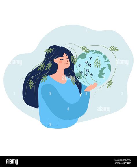 Woman Hands cradling the globe, embodying the essence of environmental ...