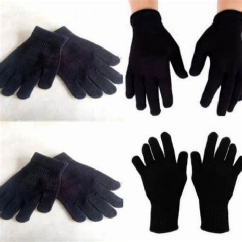 Promo sarung tangan hitam polos kain/sarung tangan bahan spandek(3 psng ...