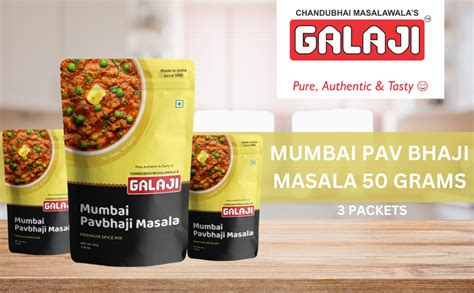 Galaji Mumbai Pav Bhaji Masala 50 Grams x 3 Packets Homemade Powdered ...