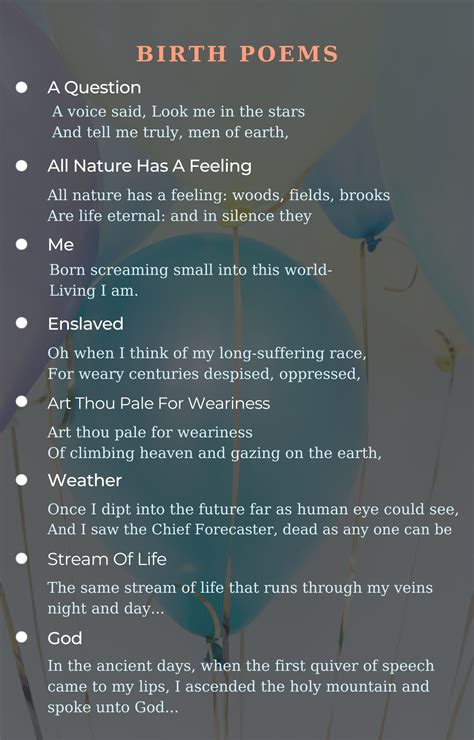 Birth Poems - Best Poems For Birth