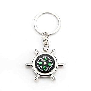 Ascension Silver Metallic Key Chain with Compass : Amazon.in: Fashion