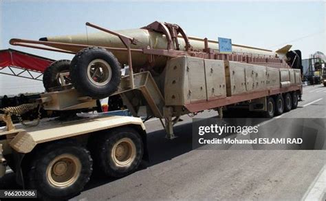 The slogan "Israel must be wiped off the face of the earth" inscribed on a Shahab-2 missile displaye