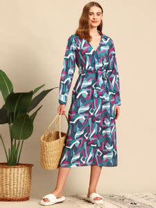 Mast & Harbour Women Wrap Grey Midi/Calf Length Dress - Buy Mast ...