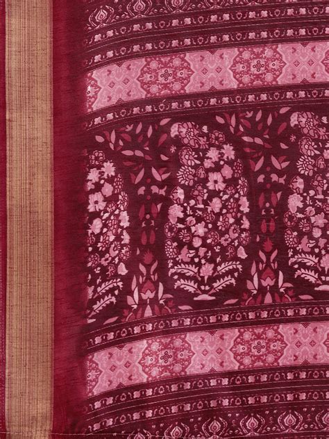 Buy Maroon Paper Silk Daily Wear Saree With Blouse Piecde 99912 Online ...