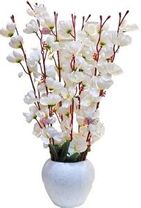 lucario BL-wht-1 White Cherry Blossom Artificial Flower with Pot Price ...