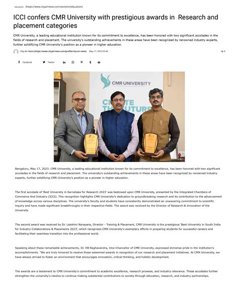 In The News - CMR University