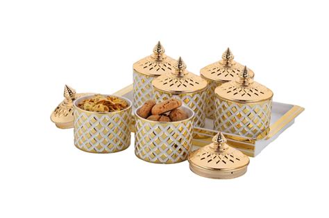 Air Tight Dry Fruit Container Serving Tray Set | Diwali Gifting Items ...