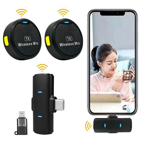 WRADER Round Shape Magnetic Wireless Collar Mic with Noise Cancellatio ...