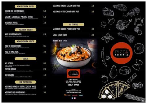 Menu at Pizza Mechanics Mahabalipuram Ideal Beach Resort, Mahabalipuram