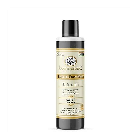 Khadi Natural Charcoal Face Wash 120ml - Deep Cleansing, Detoxifying ...