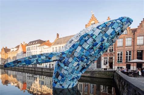 10000斤垃圾打造11米高巨型鲸鱼雕塑，创作缘由让人沉思_海洋