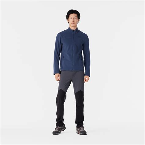 Men’s mountain hiking fleece jacket MH100 Full Zip - Blue