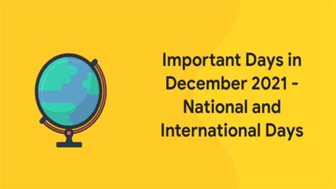 Important Days in December 2021: List of National and International days