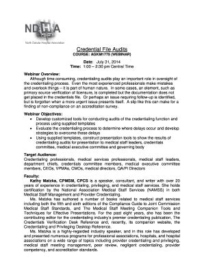 Fillable Online ndha Credential File Audits - ndha Fax Email Print ...