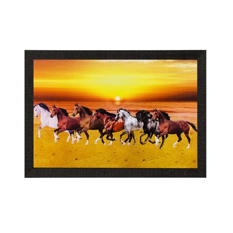 Running Lucky Horses Matt Textured UV Art Painting - eCraftIndia Online