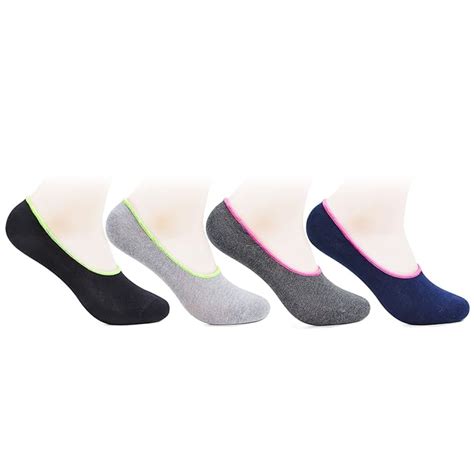 Women's Multicoloured Cotton Loafer Socks- Pack of 4 – BONJOUR