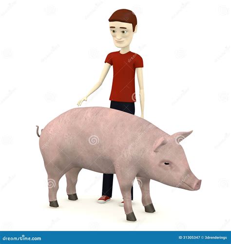 在有猪的男孩作为宠物 库存例证. 插画 包括有 字符, 回报, 男人, 人力, 商业, 农场, 宠物, 动画片 - 31305347