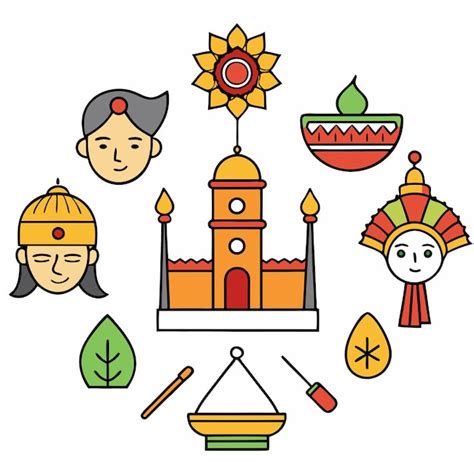 Cultural Celebrations Icons Various Festivals Vector Illustration ...