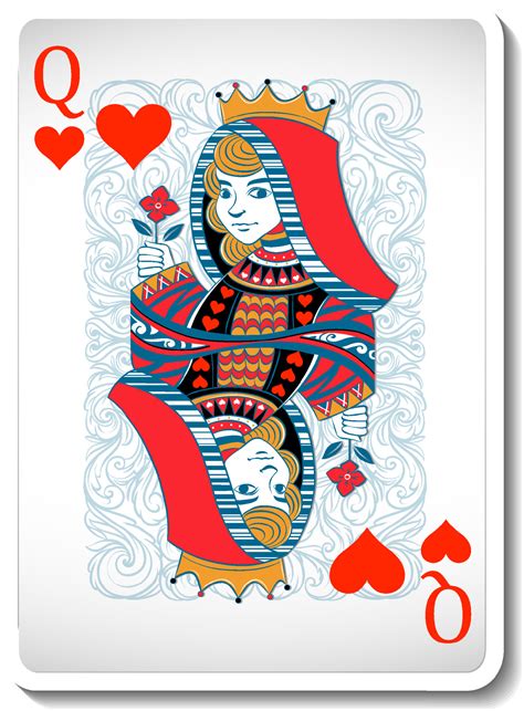 Queen Of Hearts Playing Card Vector Art, Icons, and Graphics for Free ...
