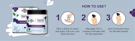 The Beauty Co. Back and Bum Cream with CICA & Hyaluronic Acid 100 gm ...