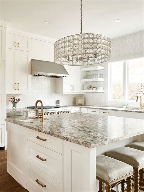 White Cabinets White Countertops, Brown Granite Countertops, White ...