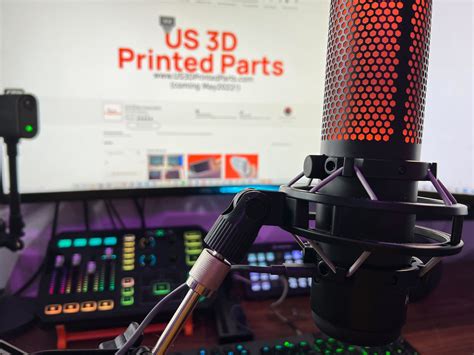 Carbon Fiber Infused - HyperX QuadCast Microphone Mount Adapter Mic Arm ...