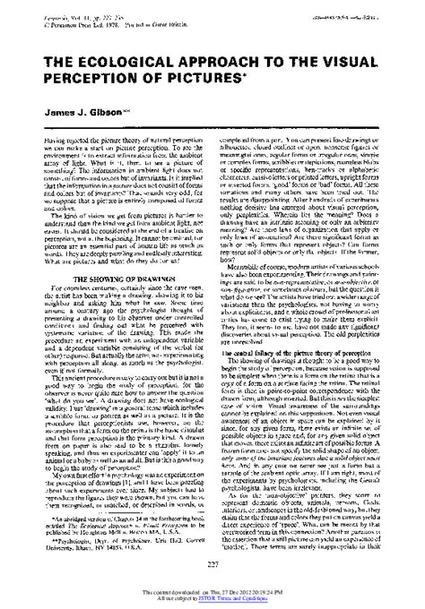 Image result for An Ecological Approach to Visual Perception