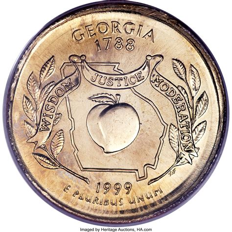 Golden Alloy Experimental Planchet 1999-P 25C Georgia Statehood | Lot ...