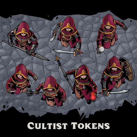 Cultist Tokens - link in description by SilkyNoire on DeviantArt