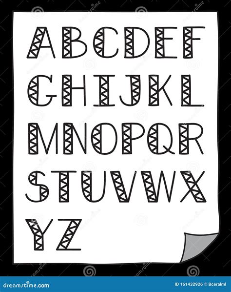 A To Z Alphabet Fonts Styles Stock Vector - Illustration of drawing, school: 161432926