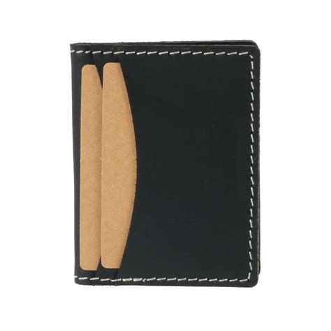 Black Bifold Card Wallet | Handmade Leather Card Organizer