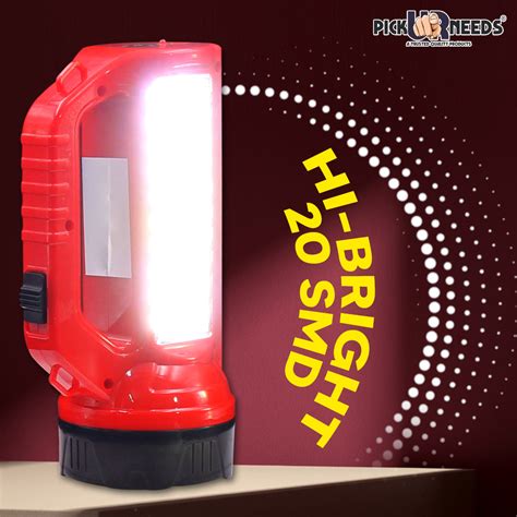 Pick Ur Needs® Bright LED Rechargeable Flashlight 50W + 20 SMD Side Ha