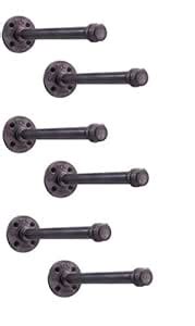 Rustic Pipe Decor Industrial Shelf Brackets – Set of Six, Industrial ...