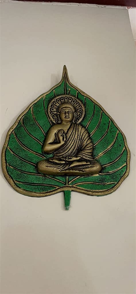 Two Moustaches Buddha on Leaf Wall Hanging, Buddha Wall Decor ...