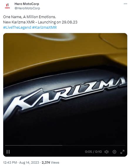 Hero Karizma XMR 210 will be launched on August 29 | 'હીરો કરિઝમા XMR ...