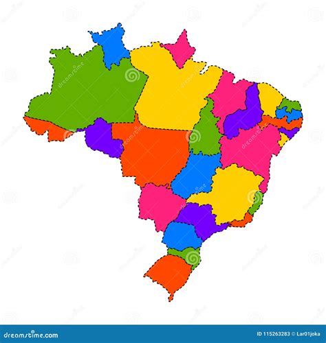 Political map of Brazil stock vector. Illustration of world - 115263283