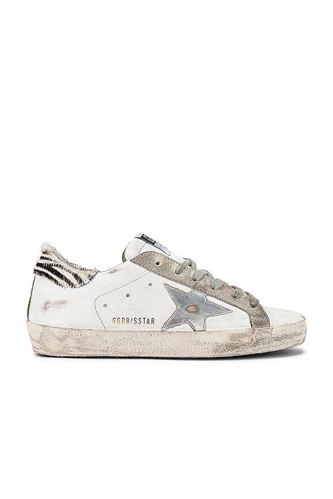 Golden Goose Superstar Sneaker in White, Metal Silver & Pony Ziger ...