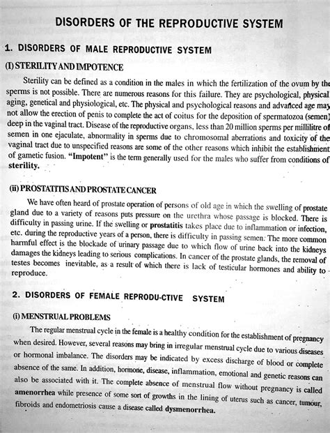 Disorders OF Reproductive System Lecture NOTE - Pharmacy - Studocu