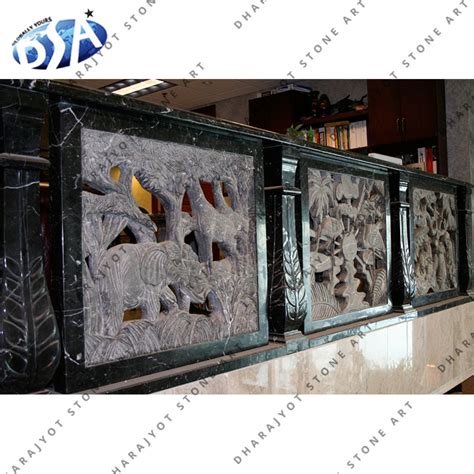 Black Marble Bungalow Railing Jali – Dharajyot Stone Art