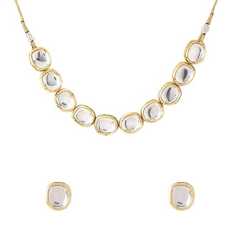 Yellow Chimes Jewellery Set for Women and Girls Traditional Kundan ...