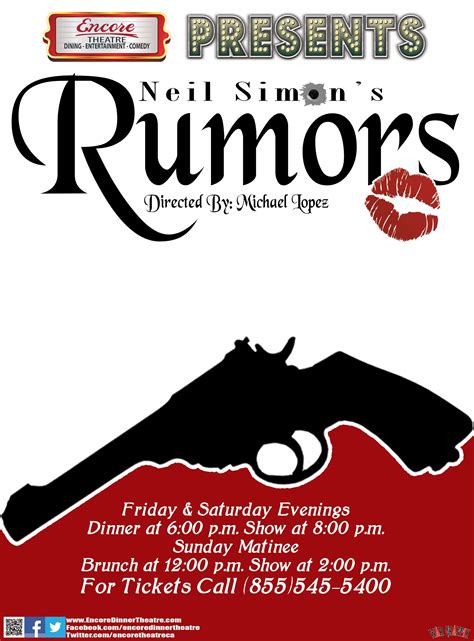 Neil Simon's Rumors Poster | Rumors idea, Play poster, Rumor