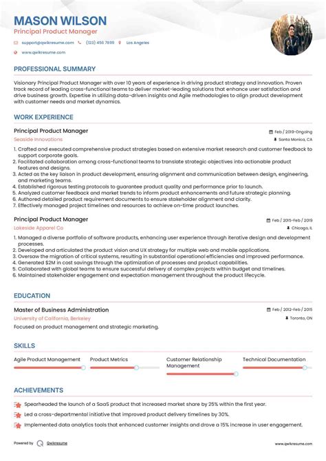 10+ Principal Product Manager Resume Samples & Templates for 2025