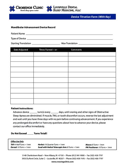 Fillable Online Device Titration Form (With Key) Fax Email Print ...