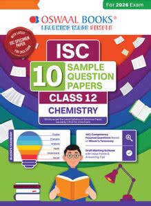 Oswaal ISC 10 Sample Question Papers Class 12 Chemistry for Board Exam ...