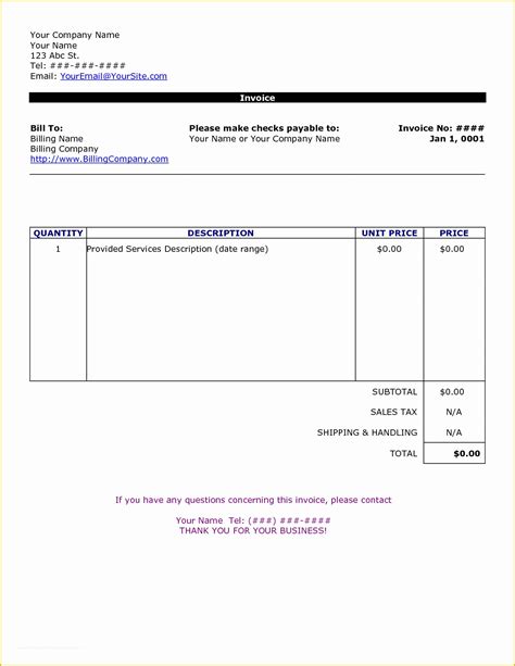 Basic Invoice Template Free 的图像结果