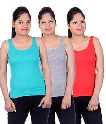 White Moon Vests & Camisoles - Pack of 3 Multicolour : Amazon.in: Fashion