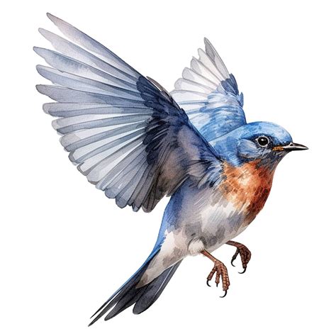 10 Watercolor Cute Bluebird Clipart - Bird Graphics Digital Download ...