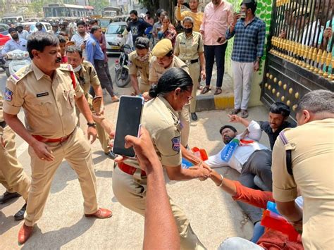 Protests in Telangana Over Govt Recruitment Exam Paper Leak; Nine ...