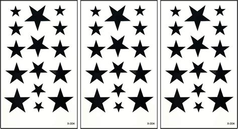 Buy PARITA Small Tattoos Black Night Stars Temporary Tattoo Body ...